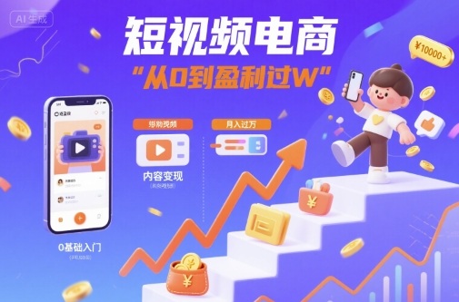 短视频电商：短视频变现从0到盈利过W-保成圈-山云人力,分享创业咨询_最新网络项目资源