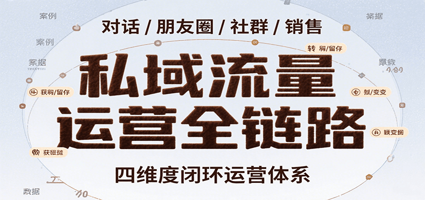 私域流量运营全链路，开场对话设计、朋友圈运营、社群管理、一对一销售SOP-保成圈-山云人力,分享创业咨询_最新网络项目资源