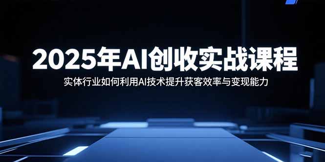 2025年AI创收实战课程：实体行业如何利用AI技术提升获客效率与变现能力-保成圈-山云人力,分享创业咨询_最新网络项目资源