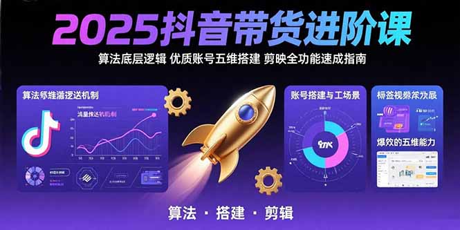 2025抖音带货进阶课：算法底层逻辑,优质账号五维搭建,剪映全功能速成指南-保成圈-山云人力,分享创业咨询_最新网络项目资源