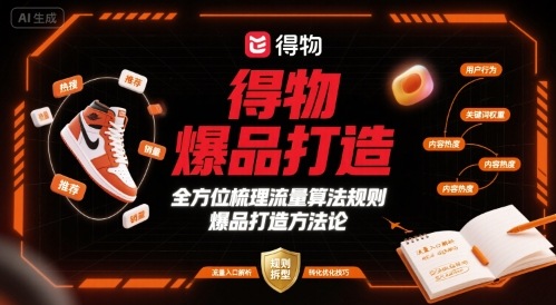 得物爆品打造，全方位梳理得物流量算法规则爆品打造规则-保成圈-山云人力,分享创业咨询_最新网络项目资源