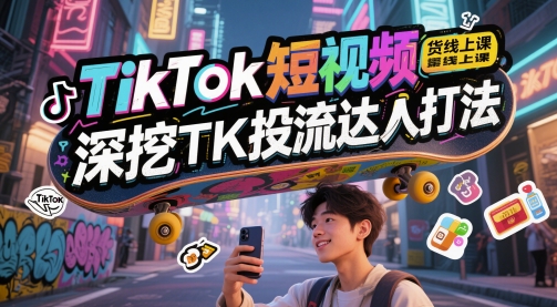 TikTok短视频带货线上课，深挖TK投流达人打法-保成圈-山云人力,分享创业咨询_最新网络项目资源