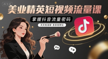 美业精英短视频流量课，掌握抖音流量密码，天天有询单，条条有转化-保成圈-山云人力,分享创业咨询_最新网络项目资源