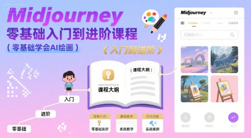 midjourney零基础入门到进阶课程，零基础学会AI绘画-保成圈-山云人力,分享创业咨询_最新网络项目资源
