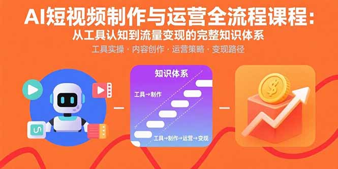 AI短视频制作与运营全流程课程：从工具认知到流量变现的完整知识体系-保成圈-山云人力,分享创业咨询_最新网络项目资源
