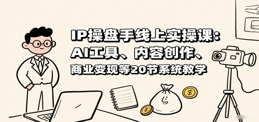 IP操盘手线上实操课：AI工具、内容创作、商业变现等20节系统教学-保成圈-山云人力,分享创业咨询_最新网络项目资源