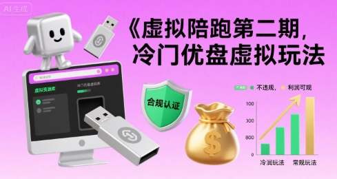 虚拟陪跑第二期，冷门优盘虚拟玩法，不违规，利润可观-保成圈-山云人力,分享创业咨询_最新网络项目资源