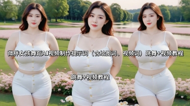 微胖女孩舞蹈AI视频制作提示词(含绘图词、视频词) 跳舞+视频教程-保成圈-山云人力,分享创业咨询_最新网络项目资源