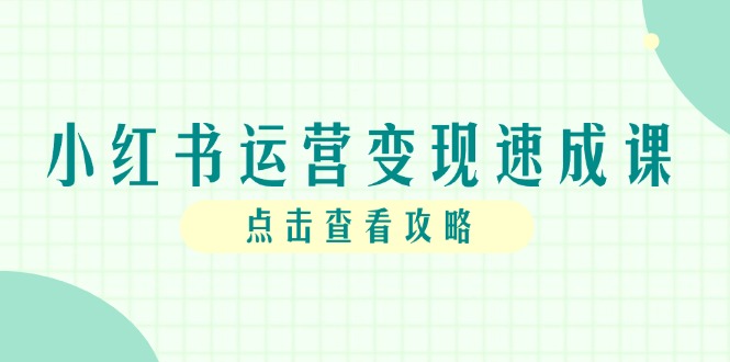 小红书运营变现速成课，账号搭建到暴力起号，个人IP全流程指南-保成圈-山云人力,分享创业咨询_最新网络项目资源
