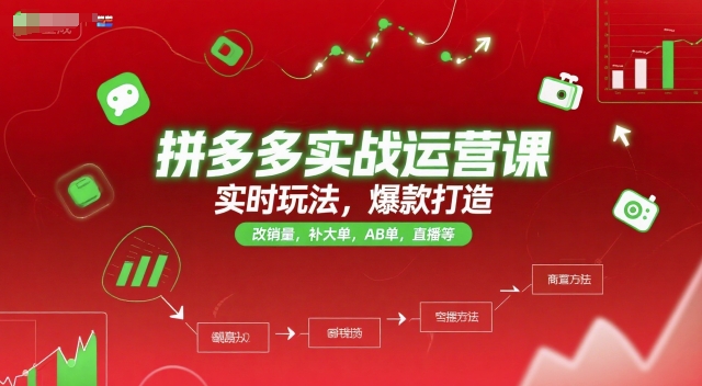 拼多多实战运营课，实时玩法，爆款打造，改销量，补大单，AB单，直播等(更新2025月)-保成圈-山云人力,分享创业咨询_最新网络项目资源