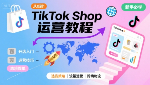 TikTok Shop从0到1运营教程，TikTok跨境电商新手必学课程-保成圈-山云人力,分享创业咨询_最新网络项目资源