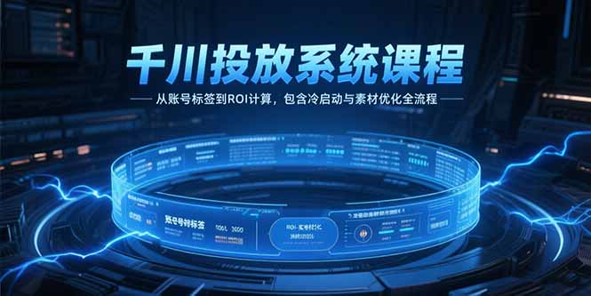 千川投放系统课程，从账号标签到ROI计算，包含冷启动与素材优化全流程-保成圈-山云人力,分享创业咨询_最新网络项目资源