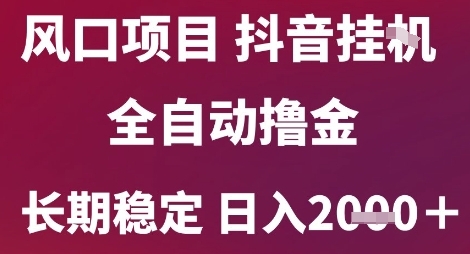 风口项目，六月最新玩法抖音无人挂G，全自动撸金，长期稳定 日入2k+【揭秘】-保成圈-山云人力,分享创业咨询_最新网络项目资源