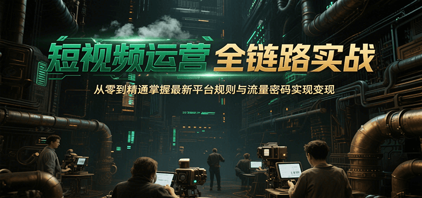 短视频运营全链路实战，从零到精通掌握最新平台规则与流量密码实现变现-保成圈-山云人力,分享创业咨询_最新网络项目资源