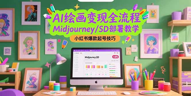 AI绘画变现全流程，Midjourney/SD部署教学，小红书爆款起号技巧-保成圈-山云人力,分享创业咨询_最新网络项目资源