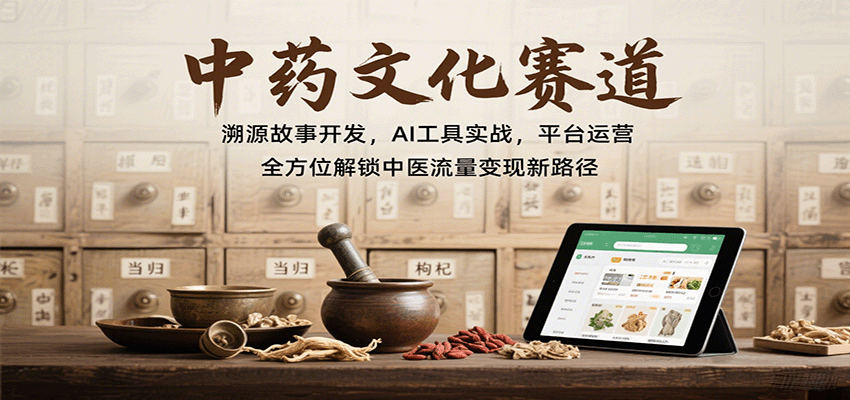 中药文化赛道：溯源故事开发，AI工具实战，平台运营，全方位解锁中医流量变现新路径-保成圈-山云人力,分享创业咨询_最新网络项目资源