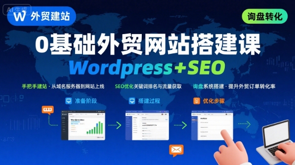 WordPress外贸建站+SEO优化课程，手把手教你从0到1搭建可获得询盘的外贸网站-保成圈-山云人力,分享创业咨询_最新网络项目资源