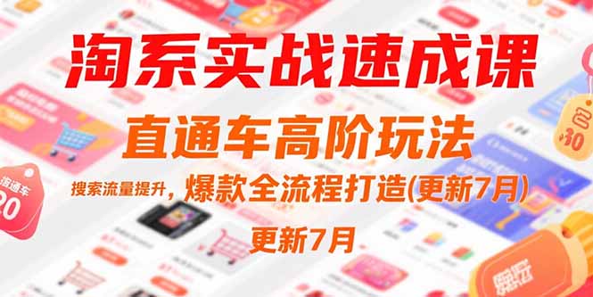 淘系实战速成课，直通车高阶玩法，搜索流量提升，爆款全流程打造(更新7月-保成圈-山云人力,分享创业咨询_最新网络项目资源