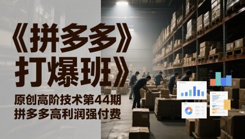 《拼多多打爆班》原创高阶技术第44期，拼多多高利润强付费-保成圈-山云人力,分享创业咨询_最新网络项目资源
