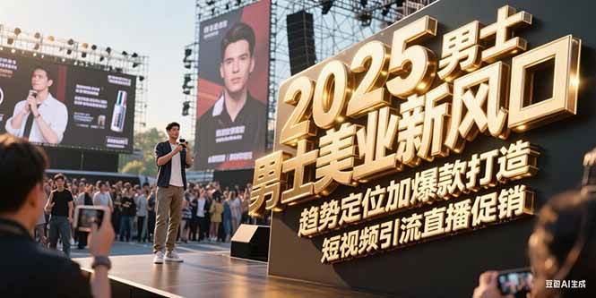 2025男士美业新风口，趋势定位加爆款打造，短视频引流直播促销-保成圈-山云人力,分享创业咨询_最新网络项目资源
