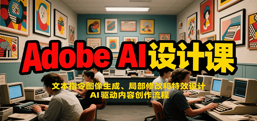 Adobe AI设计课：文本指令图像生成、局部修改和特效设计，AI驱动内容创作流程-保成圈-山云人力,分享创业咨询_最新网络项目资源