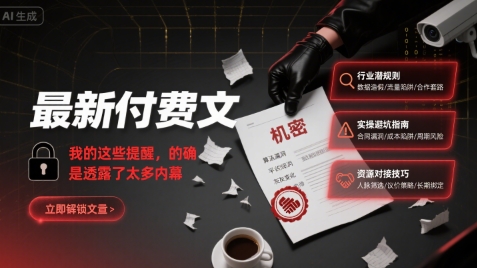 最新付费文：我的这些提醒，的确是透露了太多内幕-保成圈-山云人力,分享创业咨询_最新网络项目资源