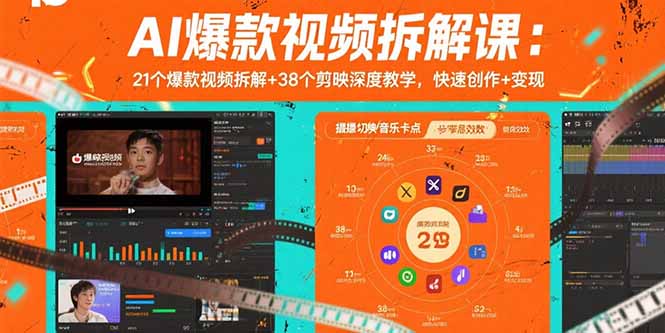 AI爆款视频拆解课：21个爆款视频拆解+38个剪映深度教学，快速创作+变现-保成圈-山云人力,分享创业咨询_最新网络项目资源
