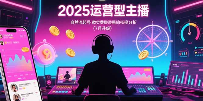 2025运营型主播：自然流起号，微付费投放技巧，罗盘数据深度解析(7月更新-保成圈-山云人力,分享创业咨询_最新网络项目资源