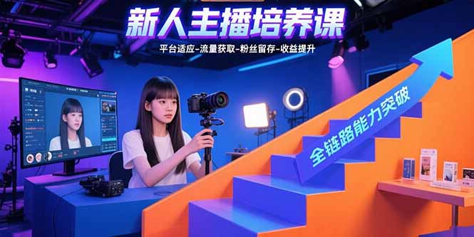 新人主播培养课：平台适应-流量获取-粉丝留存-收益提升 全链路能力突破-保成圈-山云人力,分享创业咨询_最新网络项目资源