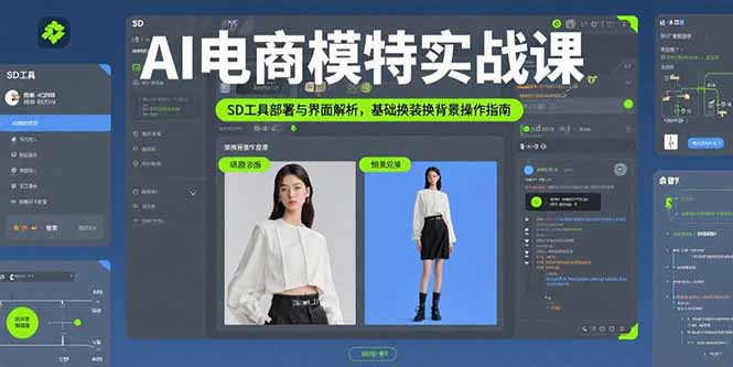 AI电商模特实战课，SD工具部署与界面解析，基础换装换背景操作指南-保成圈-山云人力,分享创业咨询_最新网络项目资源
