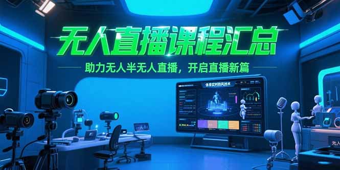 无人直播课程汇总，含非实时防风技术，助力无人半无人直播，开启直播新篇-保成圈-山云人力,分享创业咨询_最新网络项目资源