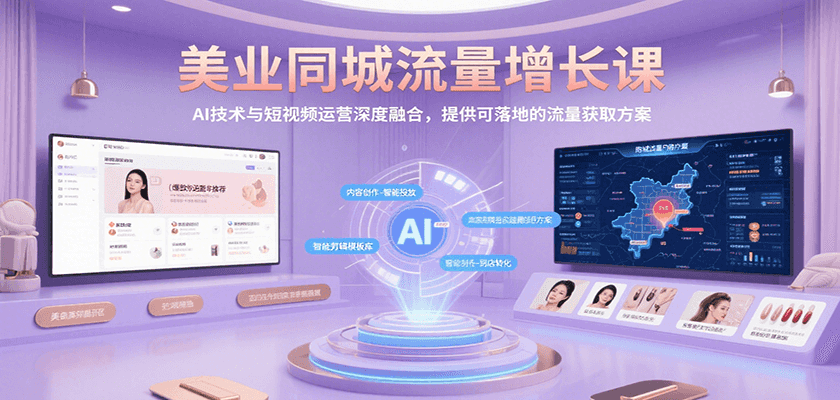 美业同城流量增长课，AI技术与短视频运营深度融合，提供可落地的流量获取方案-保成圈-山云人力,分享创业咨询_最新网络项目资源