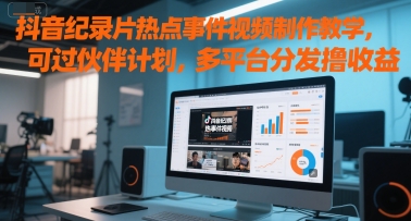 抖音纪录片热点事件视频制作教学，可过伙伴计划，多平台分发撸收益-保成圈-山云人力,分享创业咨询_最新网络项目资源