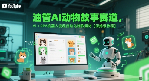 油管AI动物故事赛道，AI+RPA机器人流程自动化制作素材【保姆级教程】-保成圈-山云人力,分享创业咨询_最新网络项目资源