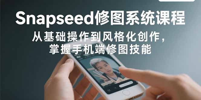 Snapseed修图系统课程：从基础操作到风格化创作，掌握手机端修图技能-保成圈-山云人力,分享创业咨询_最新网络项目资源