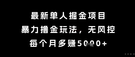 最新单人掘金项目，暴力撸金玩法，无风控，每个月多挣5k+【揭秘】-保成圈-山云人力,分享创业咨询_最新网络项目资源