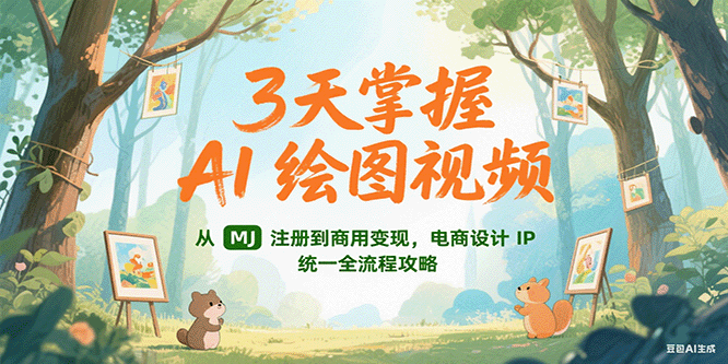 3天掌握AI绘图视频，从MJ 注册到商用变现，电商设计IP统一全流程攻略-保成圈-山云人力,分享创业咨询_最新网络项目资源