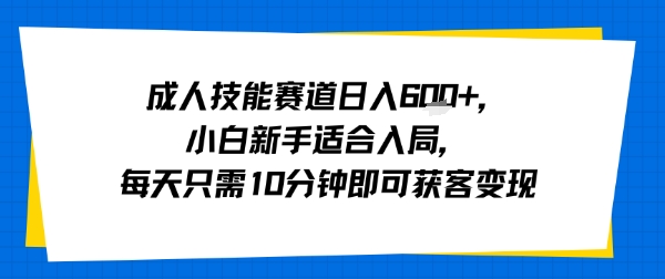 成人技能赛道日入多张，小白新手适合入局，每天只需10分钟即可获客变现-保成圈-山云人力,分享创业咨询_最新网络项目资源