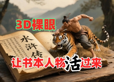 书本人物裸眼3D视频，新的玩法，流量超猛，保姆级教程-保成圈-山云人力,分享创业咨询_最新网络项目资源