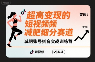 超高变现的短视频减肥细分赛道，减肥账号抖音实战训练营-保成圈-山云人力,分享创业咨询_最新网络项目资源
