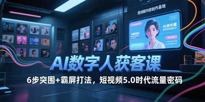 AI数字人获客课，6步突围+霸屏打法，短视频5.0时代流量密码-保成圈-山云人力,分享创业咨询_最新网络项目资源