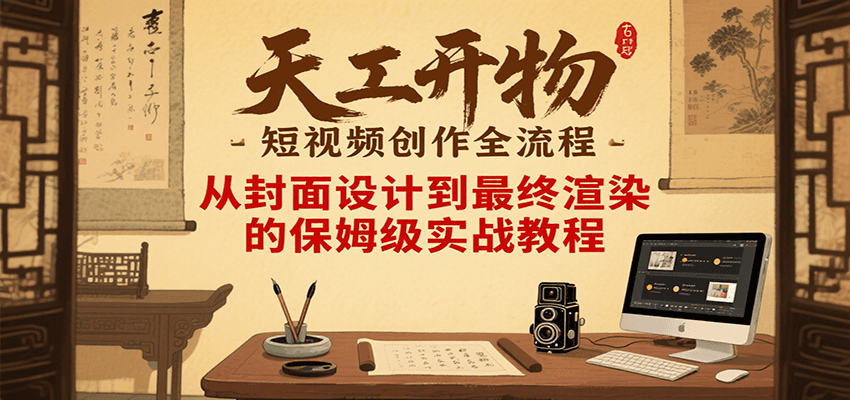 天工开物短视频创作全流程，从封面设计到最终渲染的保姆级实战教程-保成圈-山云人力,分享创业咨询_最新网络项目资源