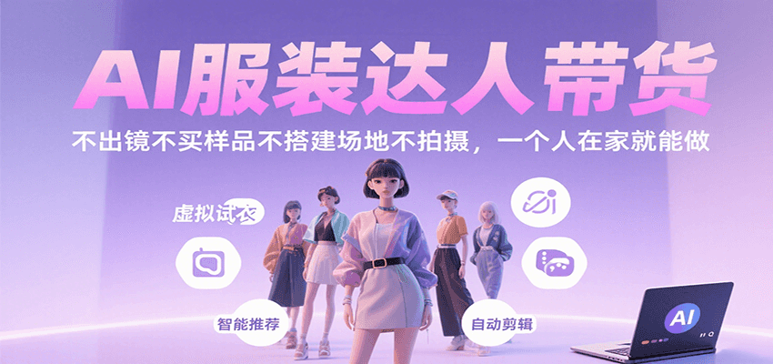 AI服装达人带货，不出镜不买样品不搭建场地不拍摄，一个人在家就能做-保成圈-山云人力,分享创业咨询_最新网络项目资源