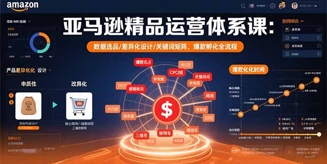 亚马逊精品运营体系课：数据选品/差异化设计/关键词矩阵，爆款孵化全流程-保成圈-山云人力,分享创业咨询_最新网络项目资源