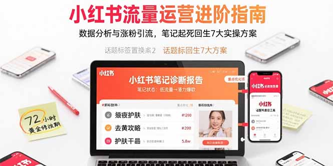 小红书流量运营进阶指南，数据分析与涨粉引流，笔记起死回生7大实操方案-保成圈-山云人力,分享创业咨询_最新网络项目资源