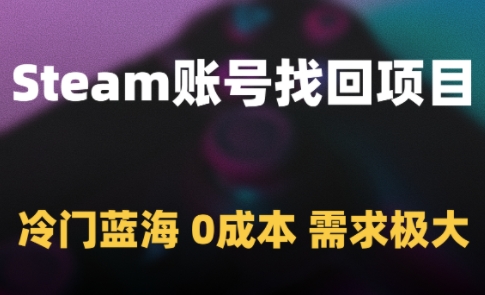 Steam账号找回项目，冷门蓝海，0成本，需求极大-保成圈-山云人力,分享创业咨询_最新网络项目资源