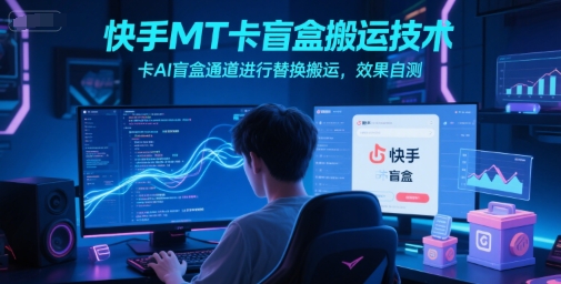 快手MT卡盲盒搬运技术，卡AI盲盒通道进行替换搬运，效果自测-保成圈-山云人力,分享创业咨询_最新网络项目资源