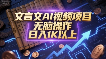 文言文AI视频项目，无脑操作，日入1K以上-保成圈-山云人力,分享创业咨询_最新网络项目资源