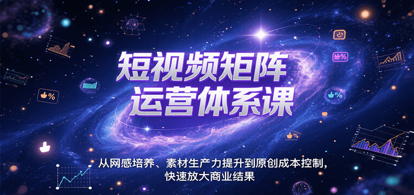 短视频矩阵运营体系课，从网感培养、素材生产力提升到原创成本控制，快速放大商业结果-保成圈-山云人力,分享创业咨询_最新网络项目资源