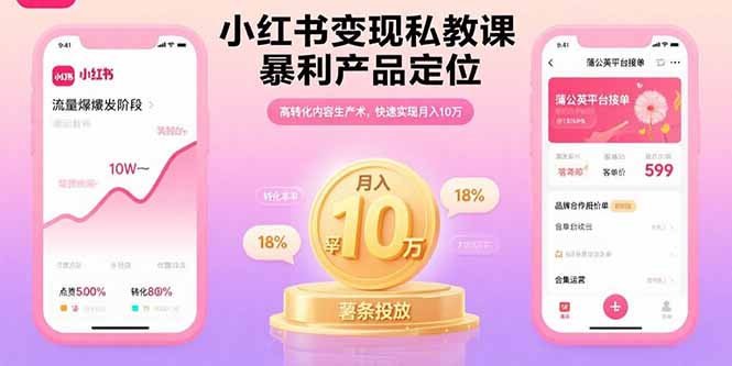 小红书变现私教课，暴利产品定位，高转化内容生产术，快速实现月入10万-保成圈-山云人力,分享创业咨询_最新网络项目资源